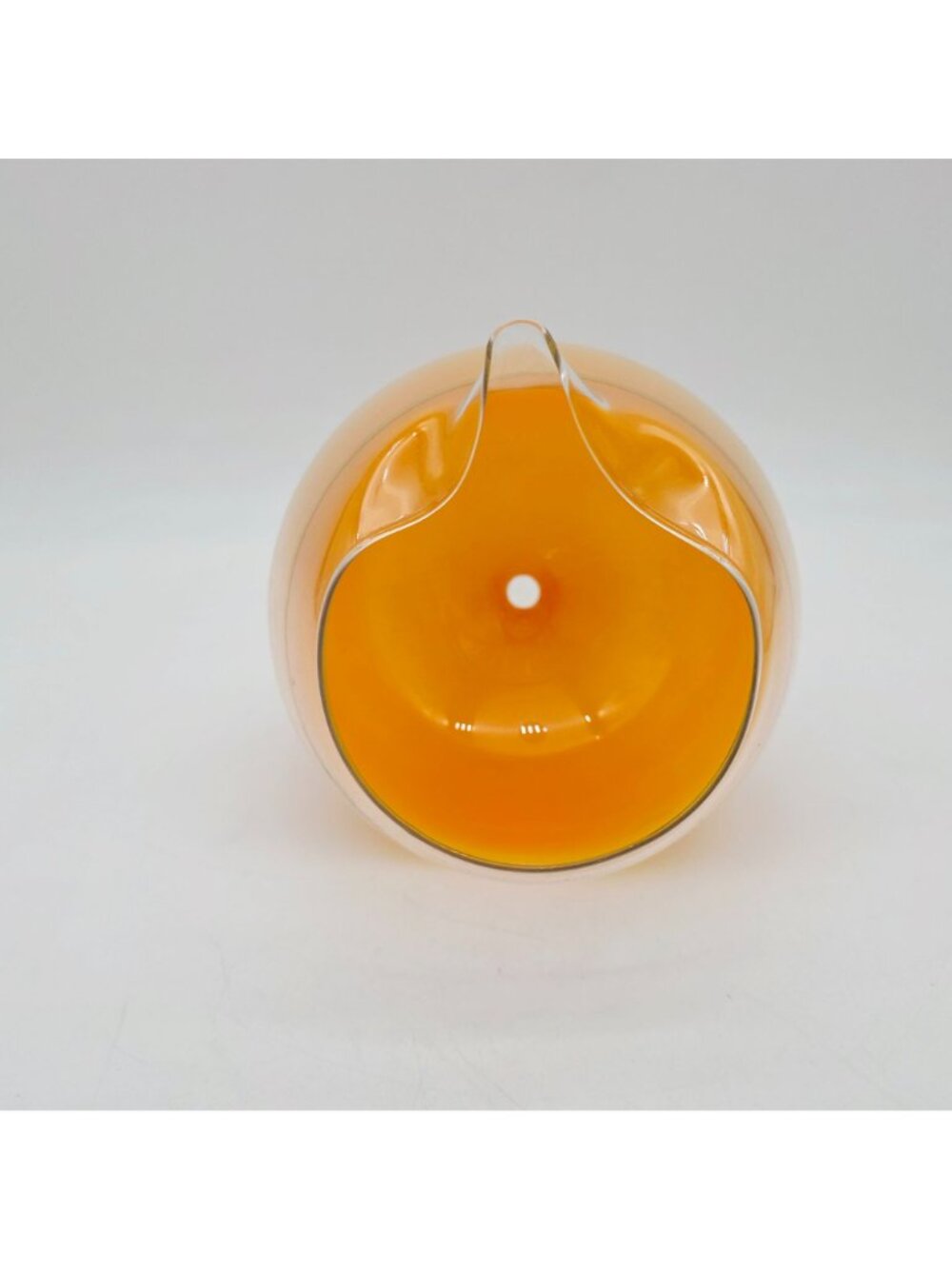 Mid-Century Blendo Pitcher Orange Ombre Glass With Gold Rim - Picture 7 of 8